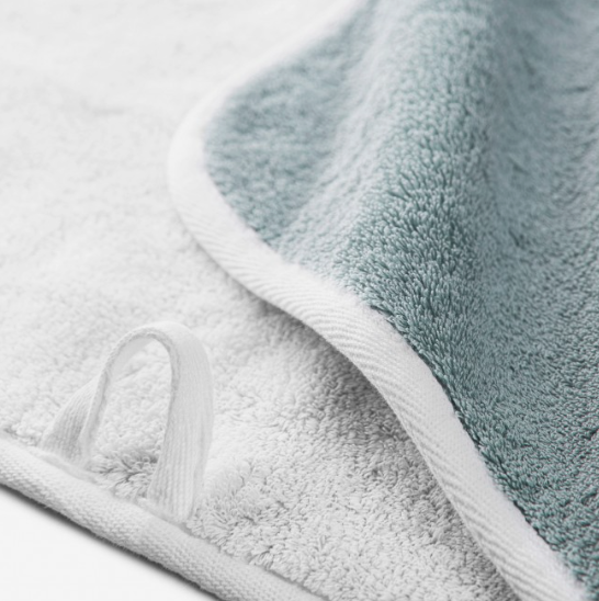 Dvipusis vonios rankšluostis Bicolore 70x140, sea mist, 341559310003