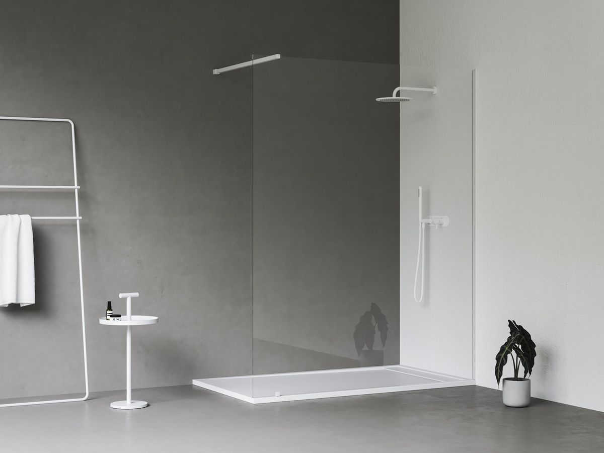 Dušo sienelė Ravak Walk-In Wall Set 140, balta matinė+stiklas Transparent, GW9WM0E0SZ1