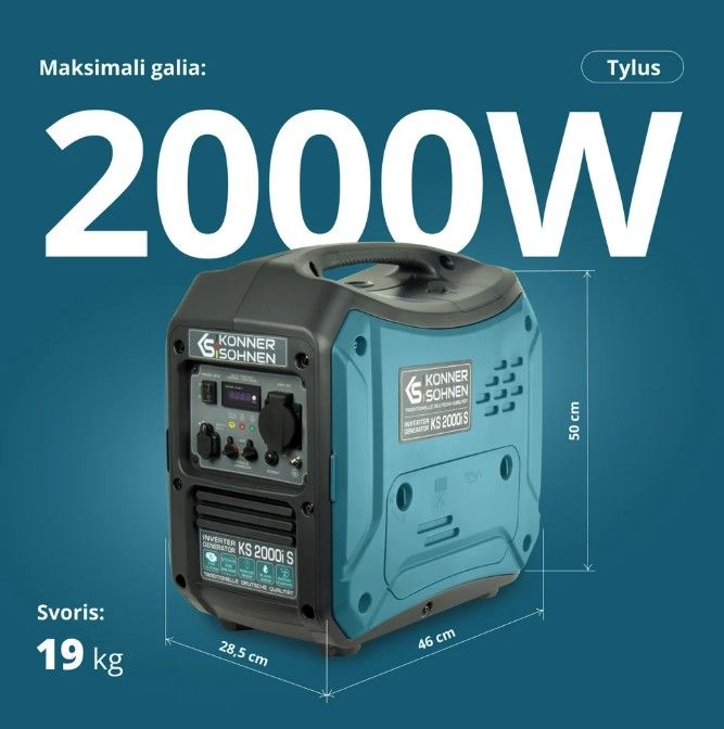 Inverterinis generatorius 2000W, KS 2000i S KÖNNER amp SÖHNEN Inverterinis generatorius 2000W, KS 2000i S KÖNNER amp SÖHNEN