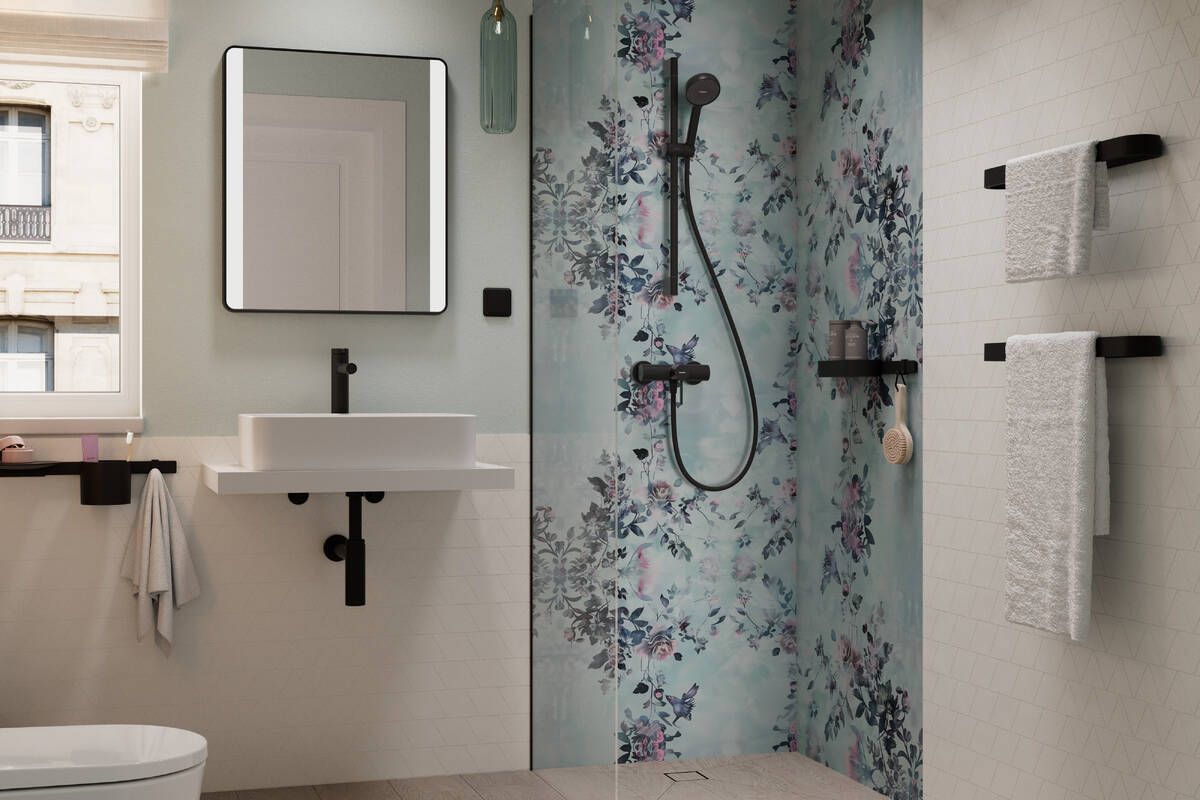 Dušo komplektas hansgrohe Activera Select S, juoda matinė 28044670 Dušo komplektas hansgrohe Activera Select S, juoda matinė 28044670