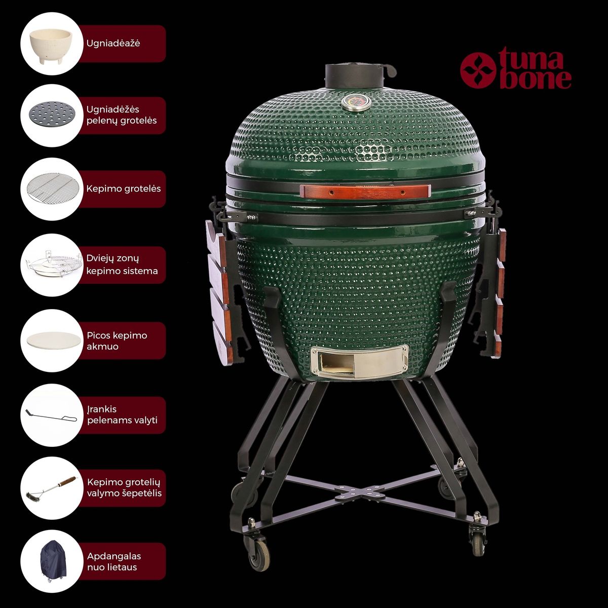 Kamado grilis TunaBone Kamado classic 26 grill 322785