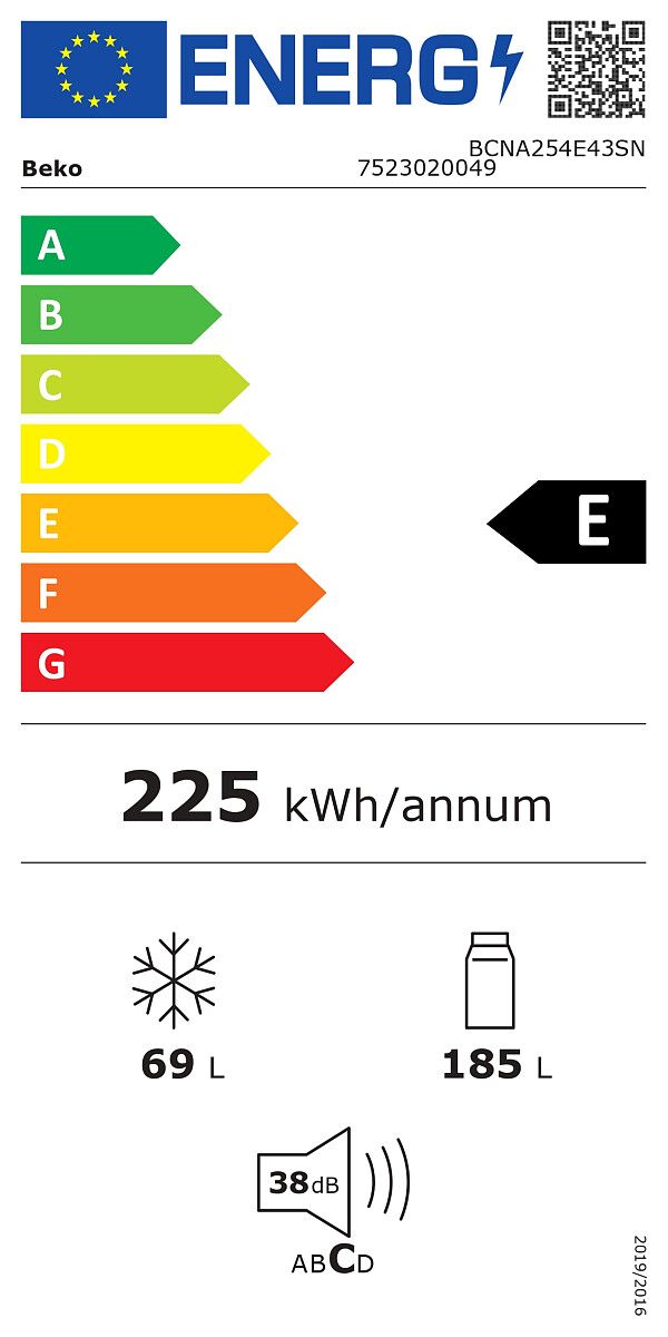 Šaldytuvas BEKO BCNA254E43SN