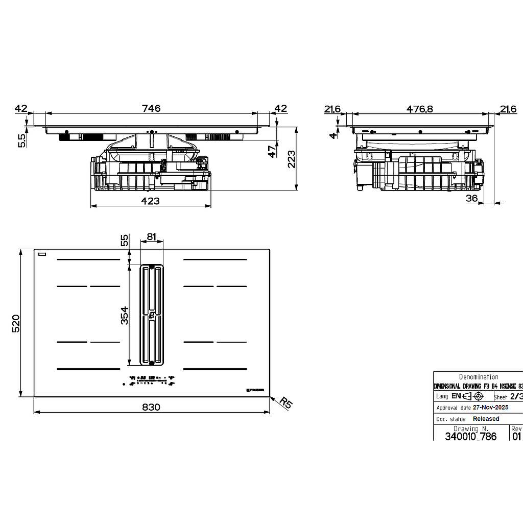 Kaitlentė-gartraukis FABER GALILEO WIDE A830 Kaitlentė-gartraukis FABER GALILEO WIDE A830