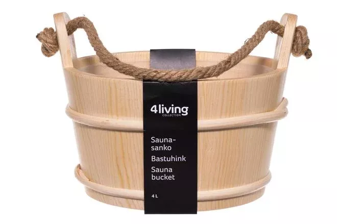 Saunos kibiras 4Living, mediena, 4 l, 25.5 x 28 cm,