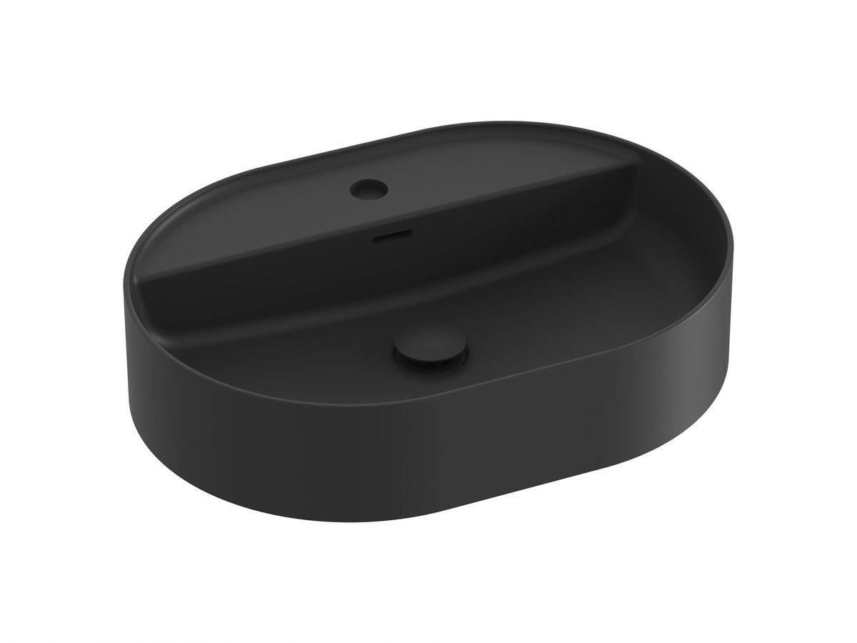Keraminis praustuvas Ravak Ceramic Slim Shelf O 55, matinės juodos, XJX0D155002