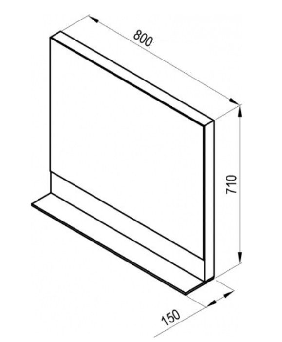 Veidrodis Ravak Formy 80 cm su lentynėle, riešutas X000001049