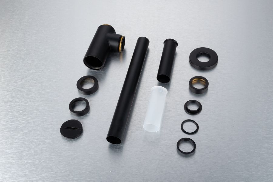 Sifonas praustuvui Balneo žalvarinis apvalus, juodos sp., E0201020110-1 Sifonas praustuvui Balneo žalvarinis apvalus, juodos sp., E0201020110-1