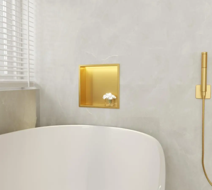 Įleidžiama sieninė lentyna Balneo Wall Box LED aukso sp., 30x30x10 cm, B0101030109-1 Įleidžiama sieninė lentyna Balneo Wall Box LED aukso sp., 30x30x10 cm, B0101030109-1