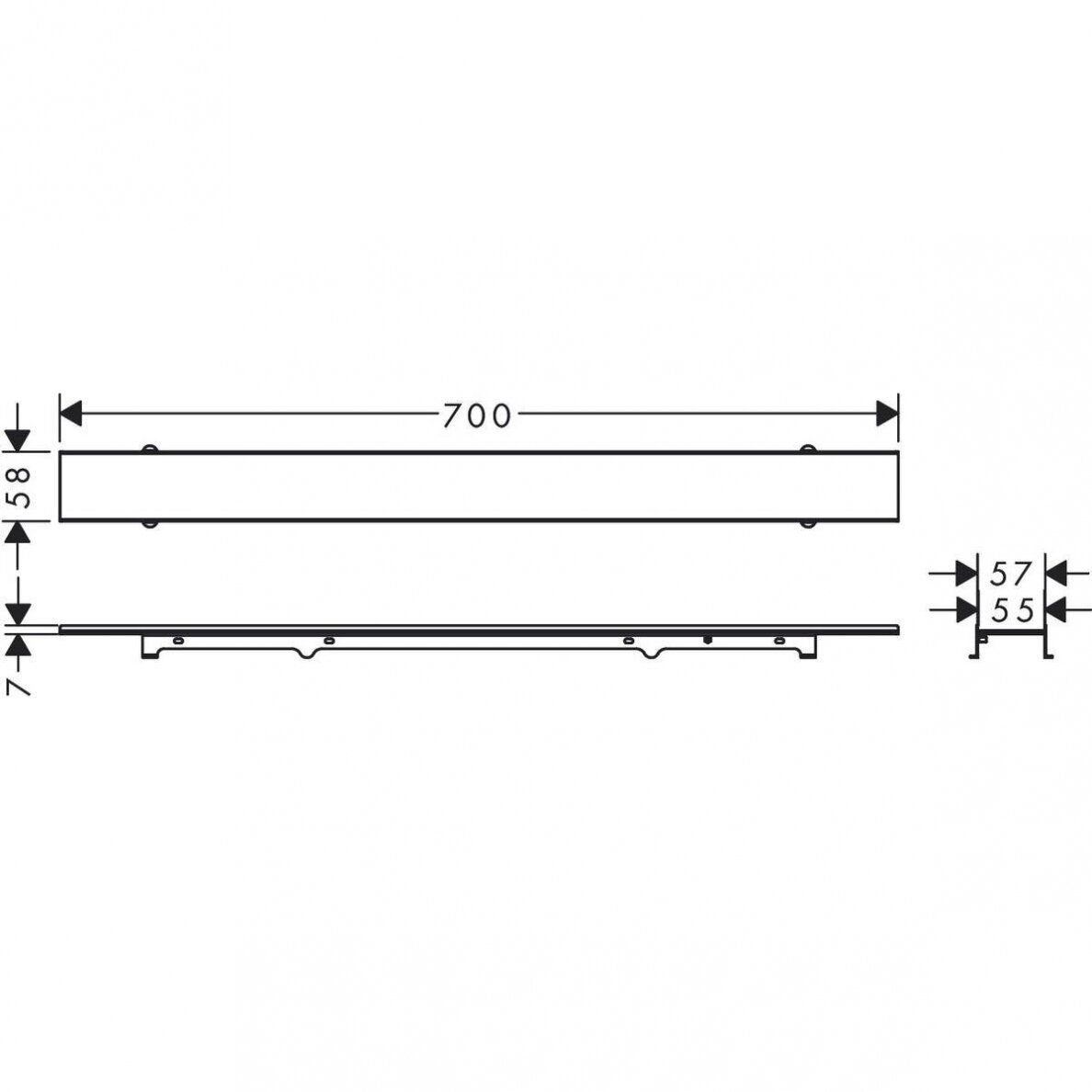 Dušo latakas Hansgrohe RainDrain Rock 800, 56031000