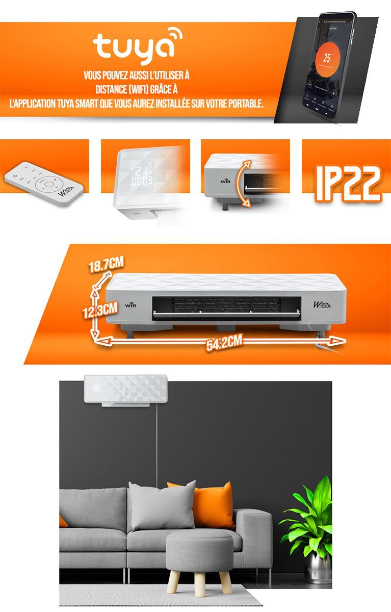 Keraminis sieninis šildytuvas 2000W-WiFi Keraminis sieninis šildytuvas 2000W-WiFi