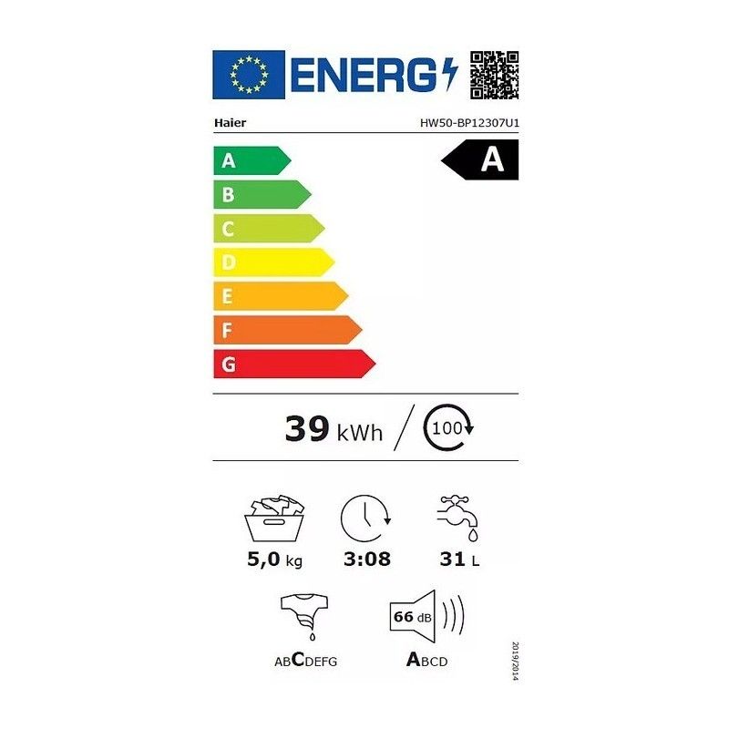 Skalbimo mašina Haier HW50-BP12307U1-S Skalbimo mašina Haier HW50-BP12307U1-S