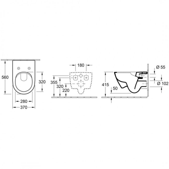 Pakabinamas WC puodas VB Subway 2.0 Rimless DirectFlush, Pure Black CeramicPlus, 5614R0R7