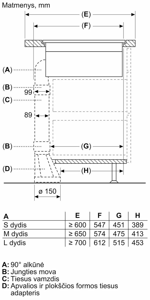 Indukcinė kaitlentė su integruota ventiliacijos sistema Neff T58PL6EX2 Indukcinė kaitlentė su integruota ventiliacijos sistema Neff T58PL6EX2