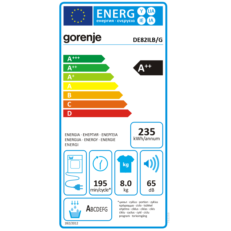 Džiovyklė Gorenje DE82ILB/G