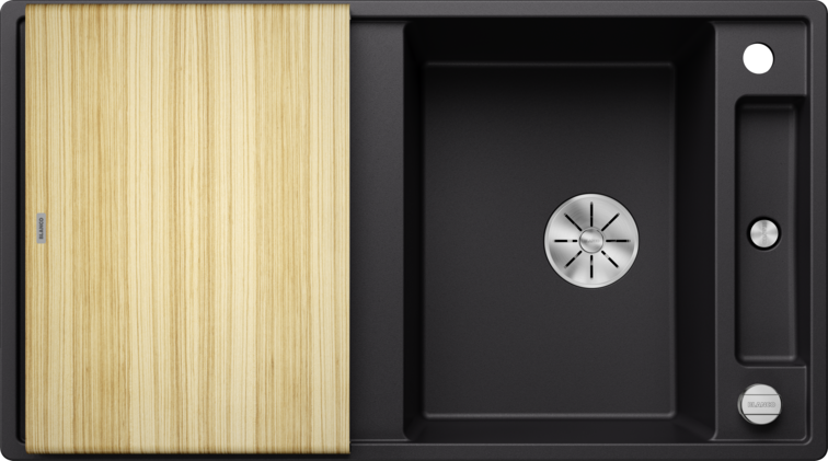 Silgranitinė plautuvė BLANCO AXIA III 5 S SILG PDUR Juoda Z.ES InFino M.AF