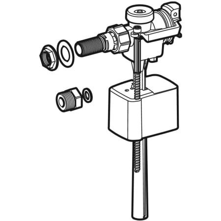 Vandens pripildymo mechanizmas su adapteriu Geberit Type 333 3/8“ ir 1/2"