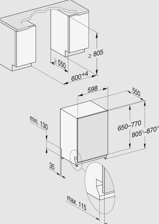 Įmontuojama indaplovė Miele G 7260 SCVi, 12440270/12338140