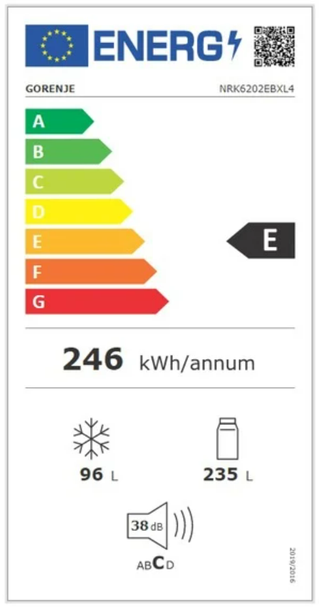 Šaldytuvas GORENJE NRK6202EBXL4