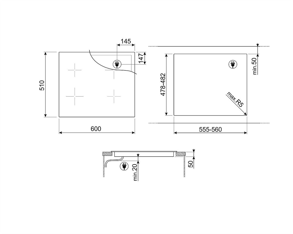 SMEG indukcinė kaitlentė SIM3644D