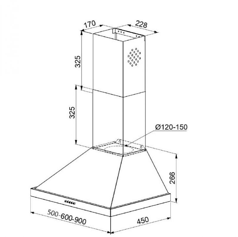 Gartraukis Schlosser HSD54 60B/700, juodas, 60 cm. pločio