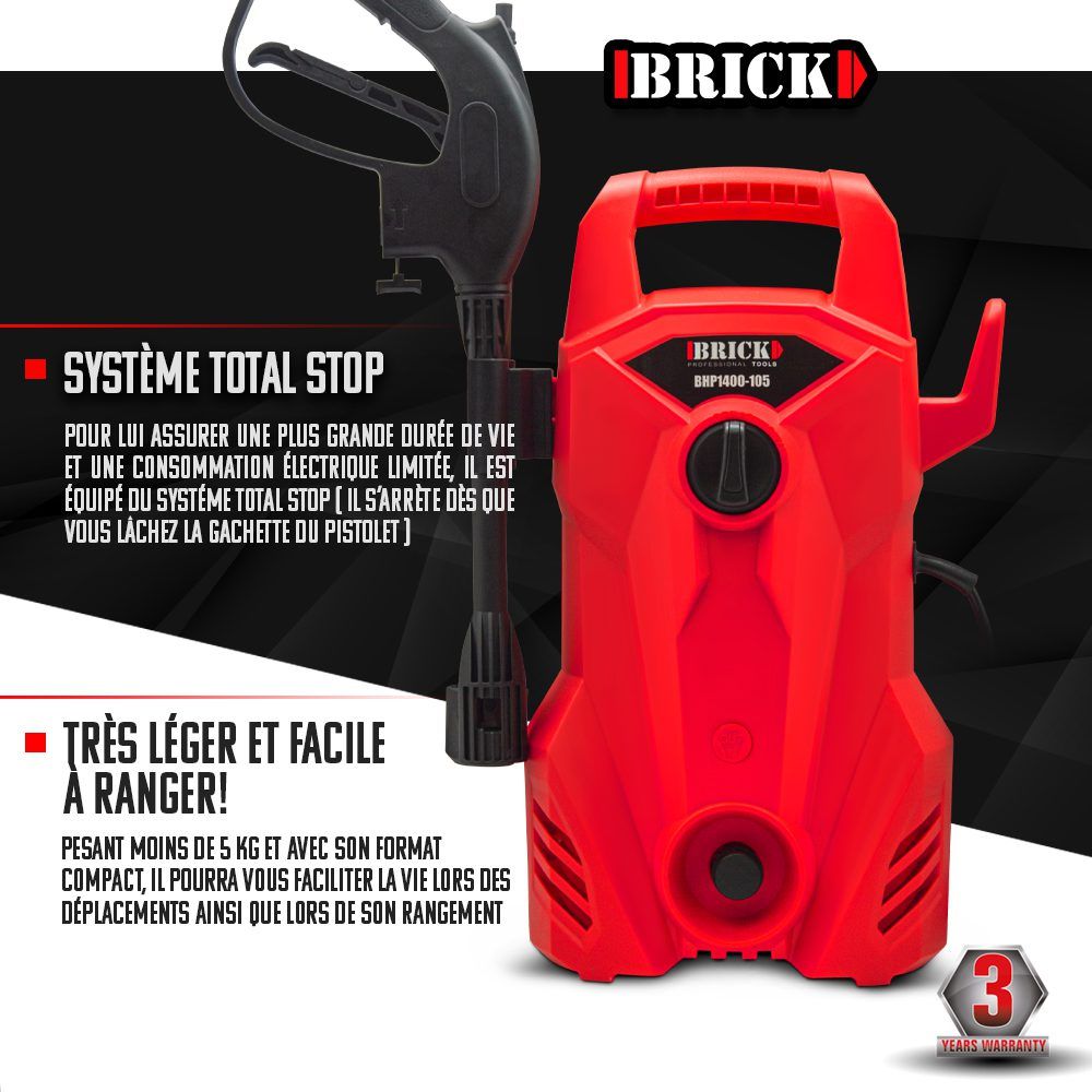 Aukšto slėgio plovykla Brick, 1400 W, 105 bar