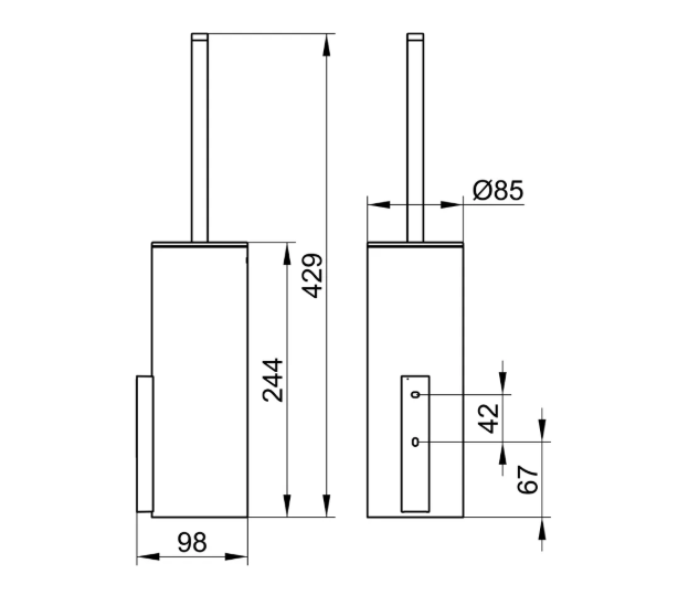 WC šepetys su laikikliu EDITION 400, brushed nickel, 11564059000