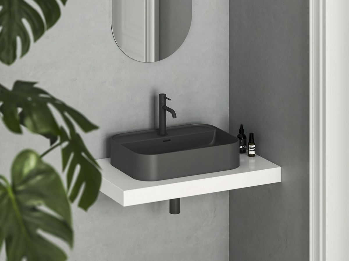 Keraminis praustuvas Ravak Ceramic Slim Shelf R 55, antracitas, XJX03155004