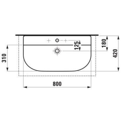 Praustuvas Laufen SONAR 80x42 cm baltas H8163440001041