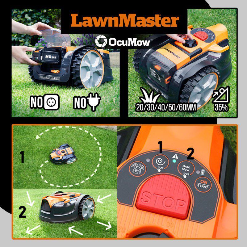 Vejos pjovimo robotas Lawnmaster 24 V, 8 Ah, 400m2 Vejos pjovimo robotas Lawnmaster 24 V, 8 Ah, 400m2