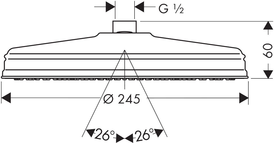 Dušo galva AXOR CARLTON 240 mm, aukso, 28474250