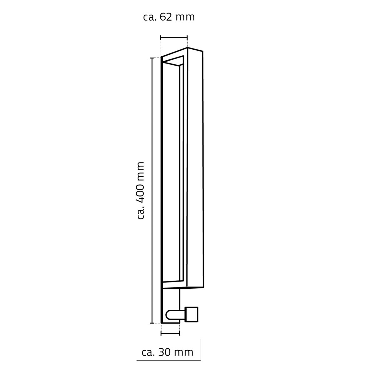 Rankšluosčių laikiklis Ridder STYLE, 400mm, matinis juodas, 11122110