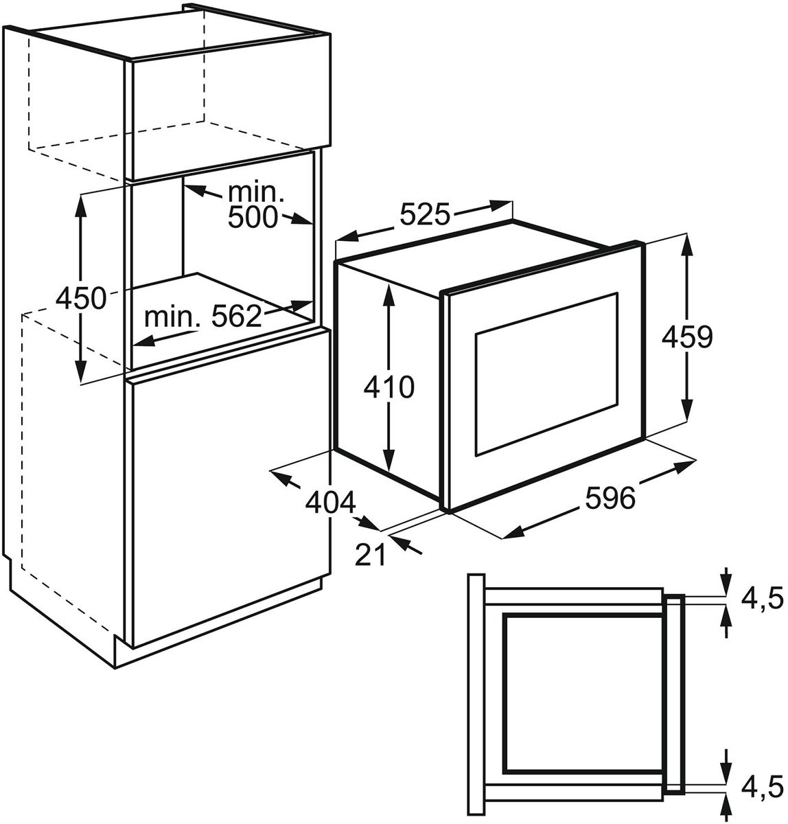 Įmontuojama mikrobangė AEG MBE2658SEM