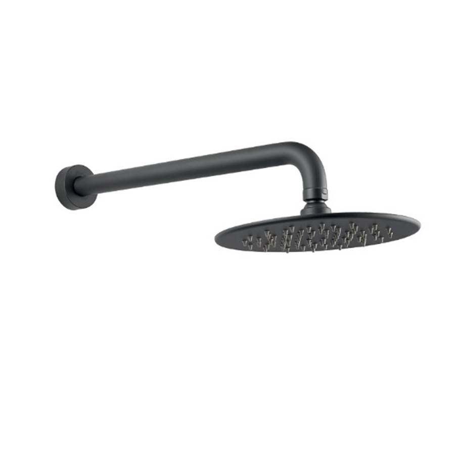 Stacionari dušo galva Fiore su laikikliu iš sienos, Ø200 mm, juoda matinė, 30NN8630