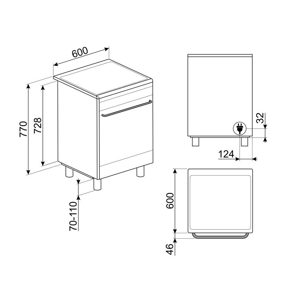 Indukcinė viryklė su elektrine orkaite SMEG CX60ISVT9