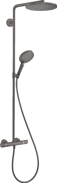 Dušo sistema HANSGROHE Raindance S 240 1jet PowderRain EcoSmart+ su termostatu, šlifuoto juodo chromo, 28825340 Dušo sistema HANSGROHE Raindance S 240 1jet PowderRain EcoSmart+ su termostatu, šlifuoto juodo chromo, 28825340