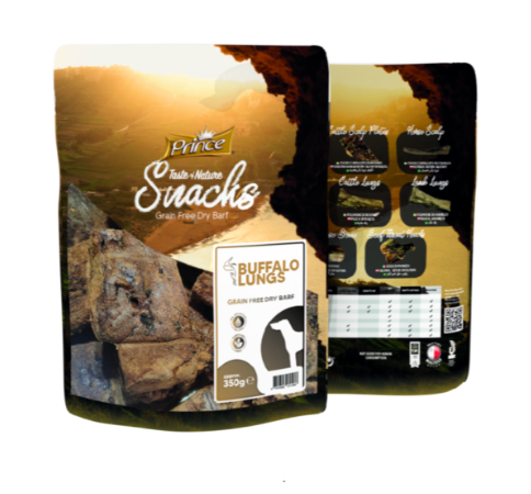 PRINCE skanėstas šunims Buivolų plaučiai 350g PRINCE skanėstas šunims Buivolų plaučiai 350g