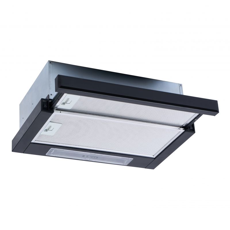 Įmontuojamas 50 cm pločio gartraukis Schlosser H3062GLB-50(BLACK GLASS), juodas