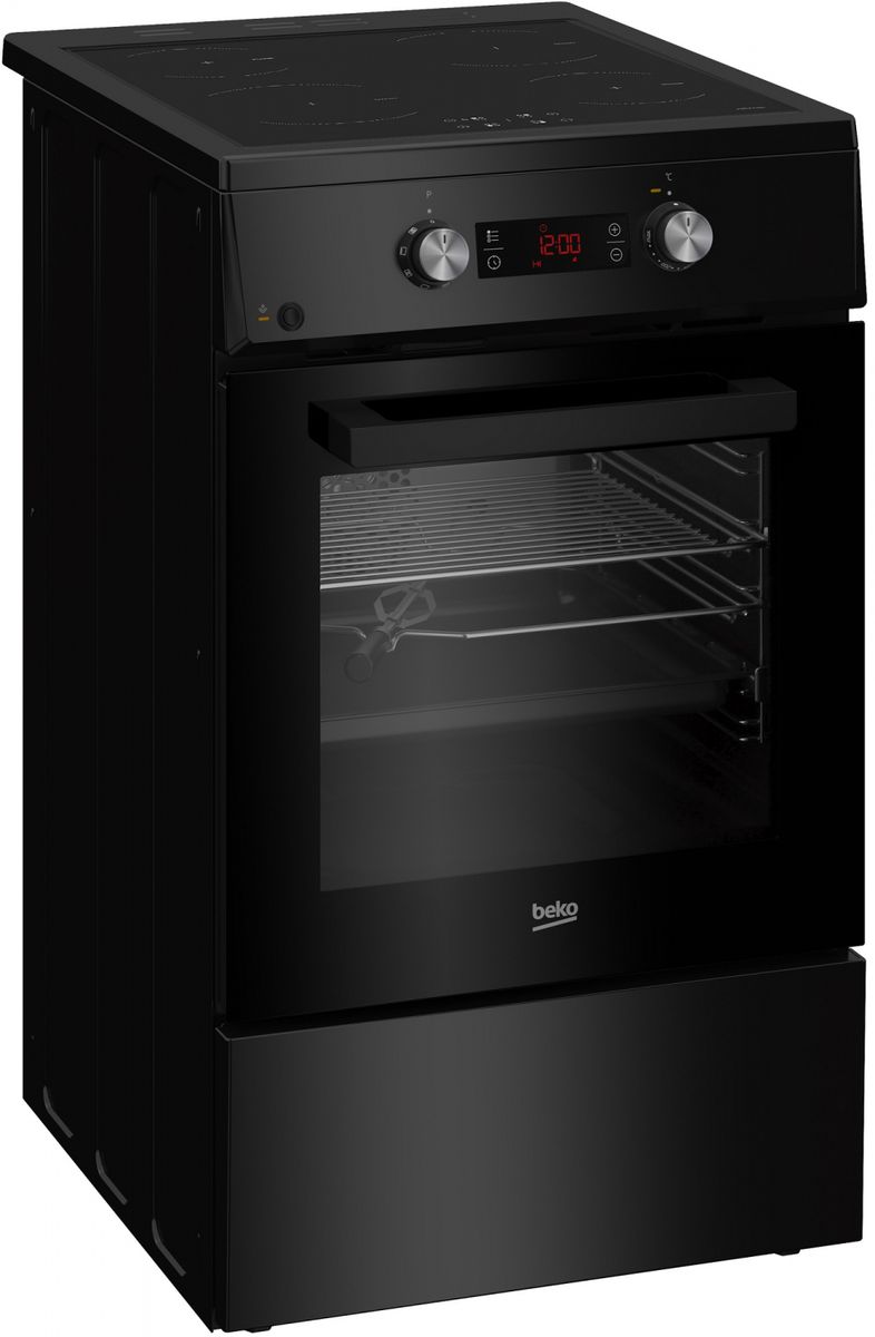 Indukcinė 50 cm pločio viryklė BEKO FSM59305BDT, juodos spalvos