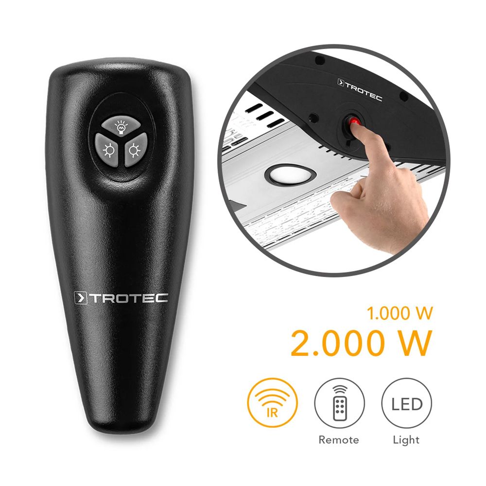 Halogeninis infraraudonųjų spindulių šildytuvas Trotec IR 2000 C Halogeninis infraraudonųjų spindulių šildytuvas Trotec IR 2000 C