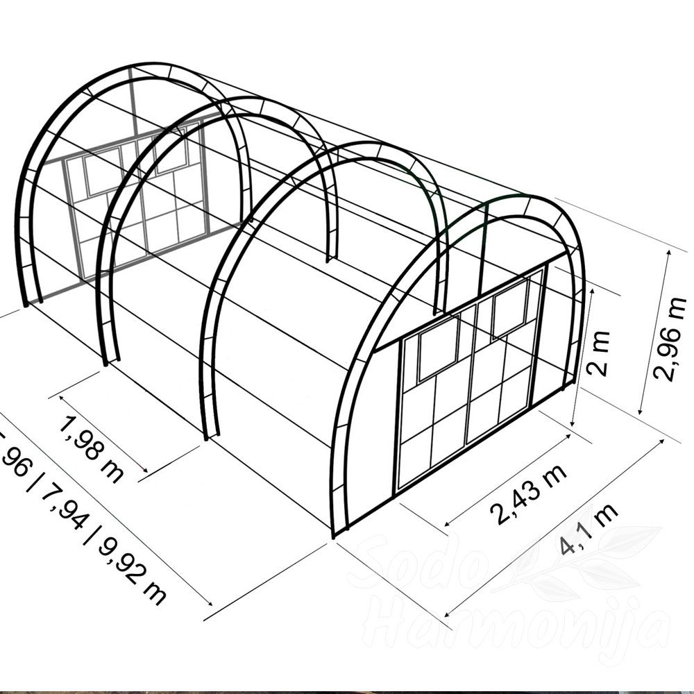Šiltnamis MAXI 4.1x11.90m. 4 mm Šiltnamis MAXI 4.1x11.90m. 4 mm