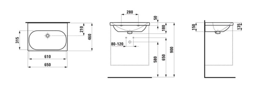 Praustuvas Laufen LUA baltos spalvos, H8100840001091 Praustuvas Laufen LUA baltos spalvos, H8100840001091