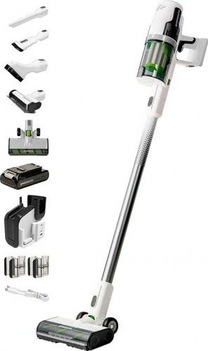 Dulkių siurblys - šluota GREENWORKS Deluxe White su 4Ah akumuliatoriumi ir superkroviklio stovu GD24SVK4D, 4701107UB