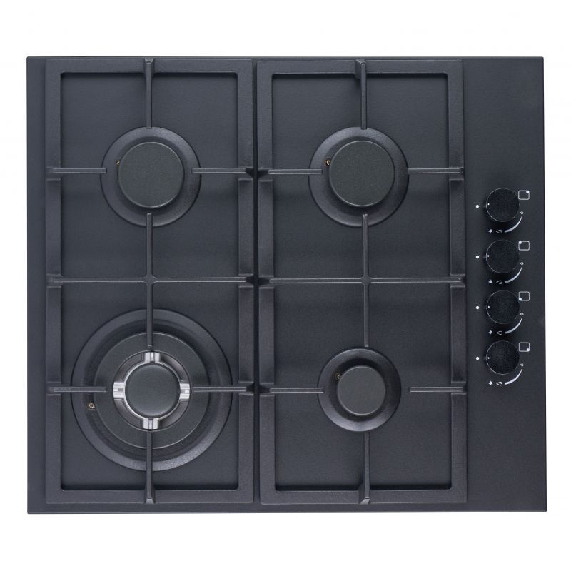 Juodos matinės spalvos dujinė kaitlentė Schlosser PGH635FFD (MATT BLACK)