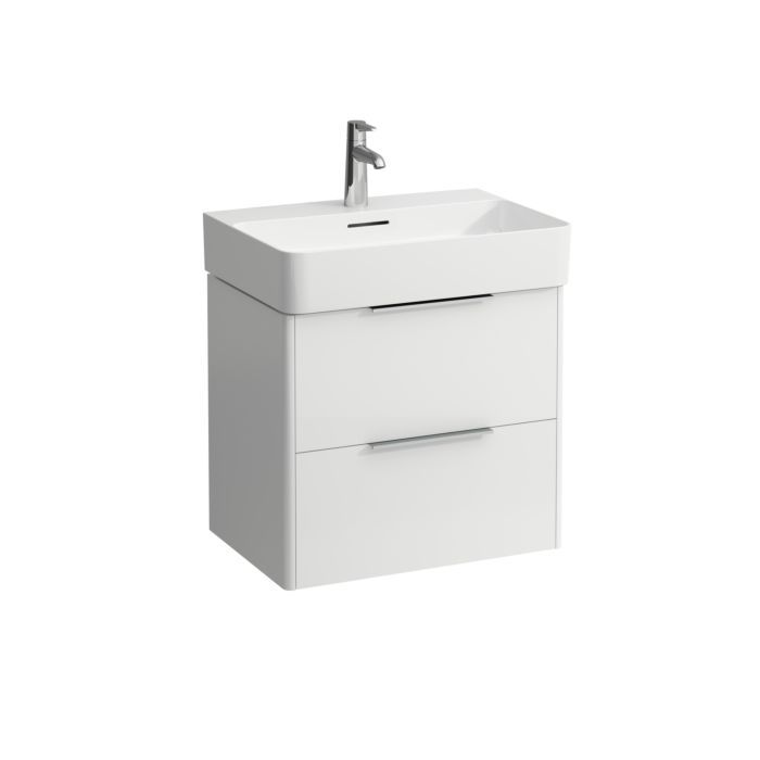 Spintelė praustuvui BASE 585x390mm su 2 stalčiais, balta matinė H4022521102601