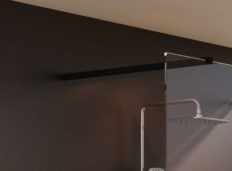 Dušo sienelė Ravak Walk-In Free Set 160, juoda+stiklas Transparent, GW9FS030SZ1