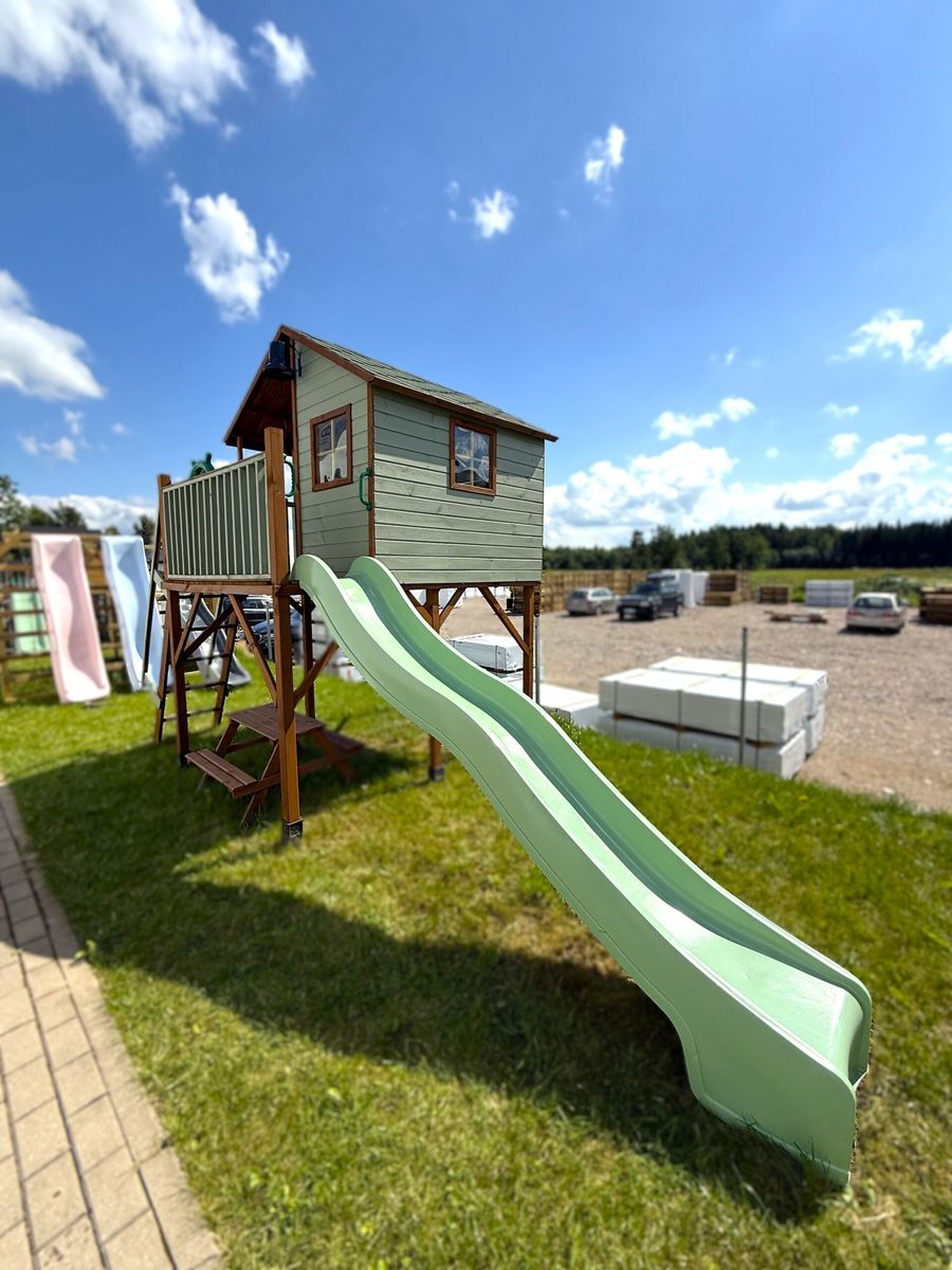 Pastelinė žalia čiuožykla 300 cm