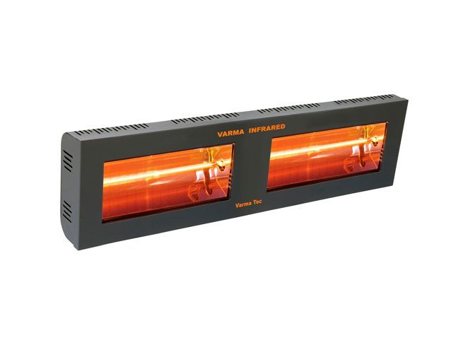 Halogeniniai infraraudonųjų spindulių šildytuvai VARMA 400/2,V400/2-40X5FM, 4000 W, pilkas
