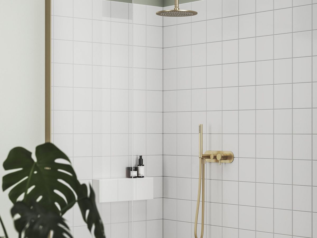 Potinkinis maišytuvas, 2 funkcijų be korpuso, su dušo komplektu, Ravak ES 065.60GLB.O2.RB07D.+S, šlifuoto aukso, X070611