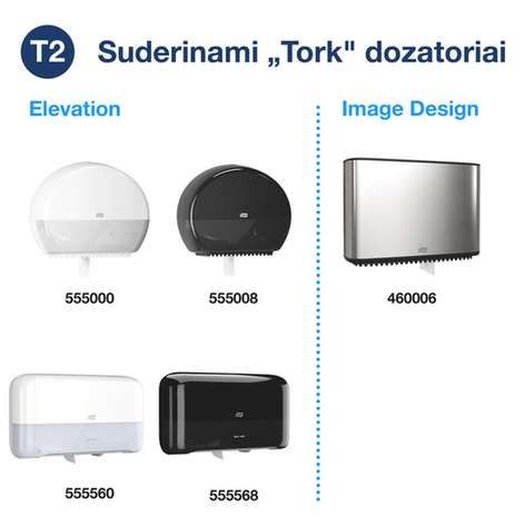 Tualetinis popierius rulonais Tork Premium Mini Jumbo Soft T2, 2sl. Rulonai, 2 sluoksnių, 110253