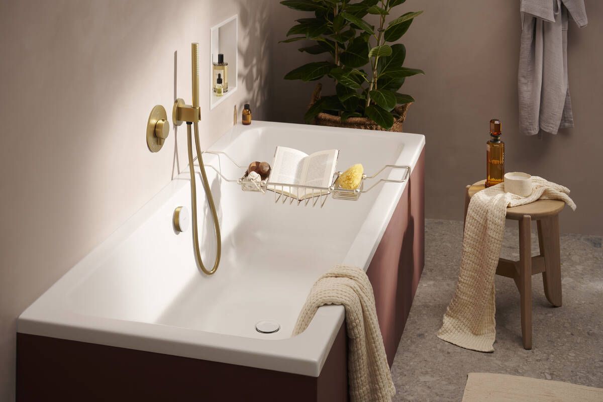Hansgrohe sieninė dušo žarnos jungtis su rankinio dušo laikikliu, G 1/2 FIX FIT PORTER S, brushed bronze, 26888140